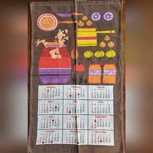 1974 Vintage Kitchen Towel Calendar